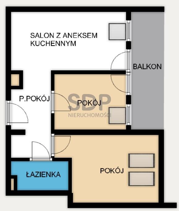 Mieszkanie trzypokojowe na sprzedaż Wrocław, Krzyki, Księże Wielkie, Opolska  48m2 Foto 2