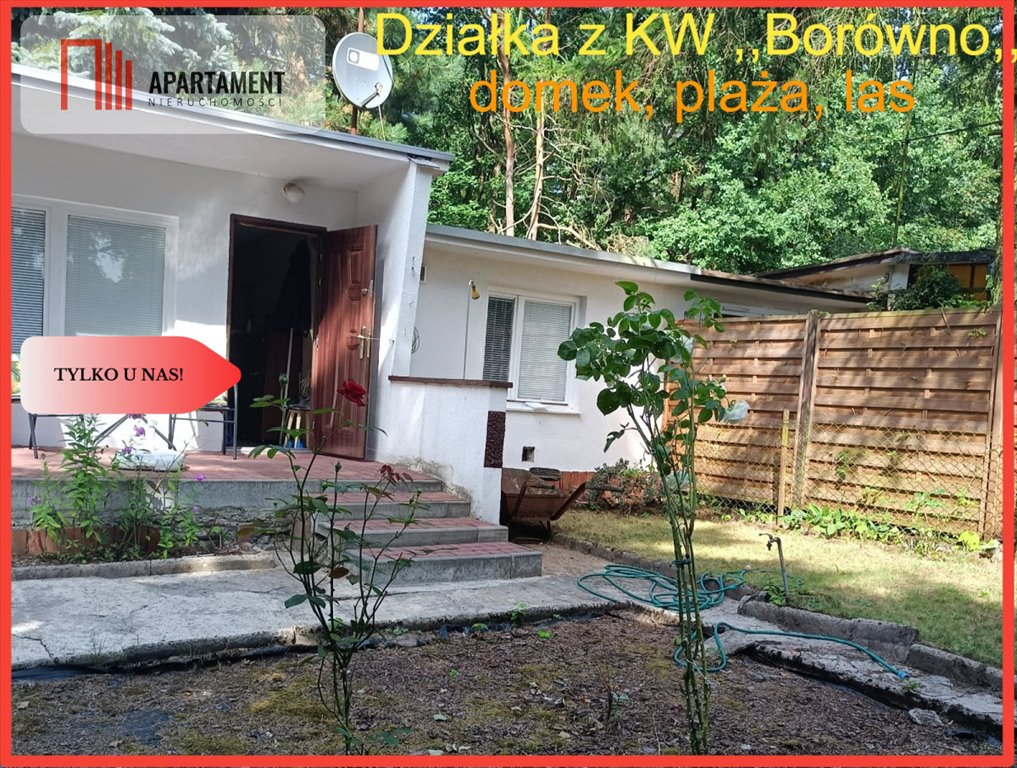 Urokliwa działka z domkiem nad jeziorem i lasem, rozbudowa Borówno  236m2 Foto 1
