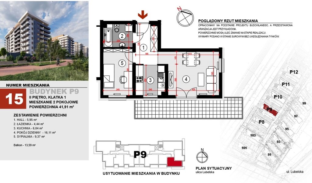 Mieszkanie dwupokojowe na sprzedaż Rzeszów, Lubelska  42m2 Foto 2