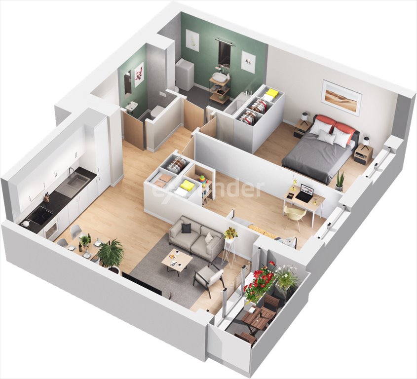 Nowoczesne 53m2 z loggią, blisko parków i szkół Wrocław, Psie Pole, Lothara Herbsta  53m2 Foto 1