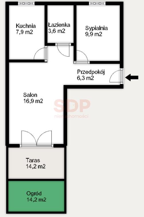 Mieszkanie dwupokojowe na sprzedaż Wrocław, Krzyki, Księże Wielkie, Opolska  45m2 Foto 5