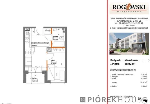 Do sprzedania 2-pokojowe mieszkanie 28 m² z balkonem w Warszawie Warszawa, Białołęka, Konik Polny  28m2 Foto 1