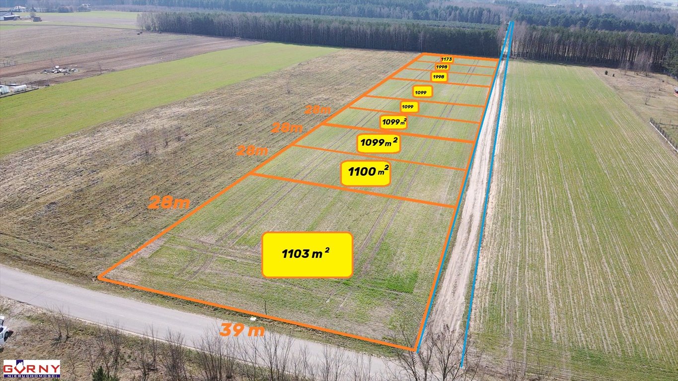 Działki budowlane w Mierzynie, 1100 m², media, spokojna okolica Mierzyn  1 100m2 Foto 1