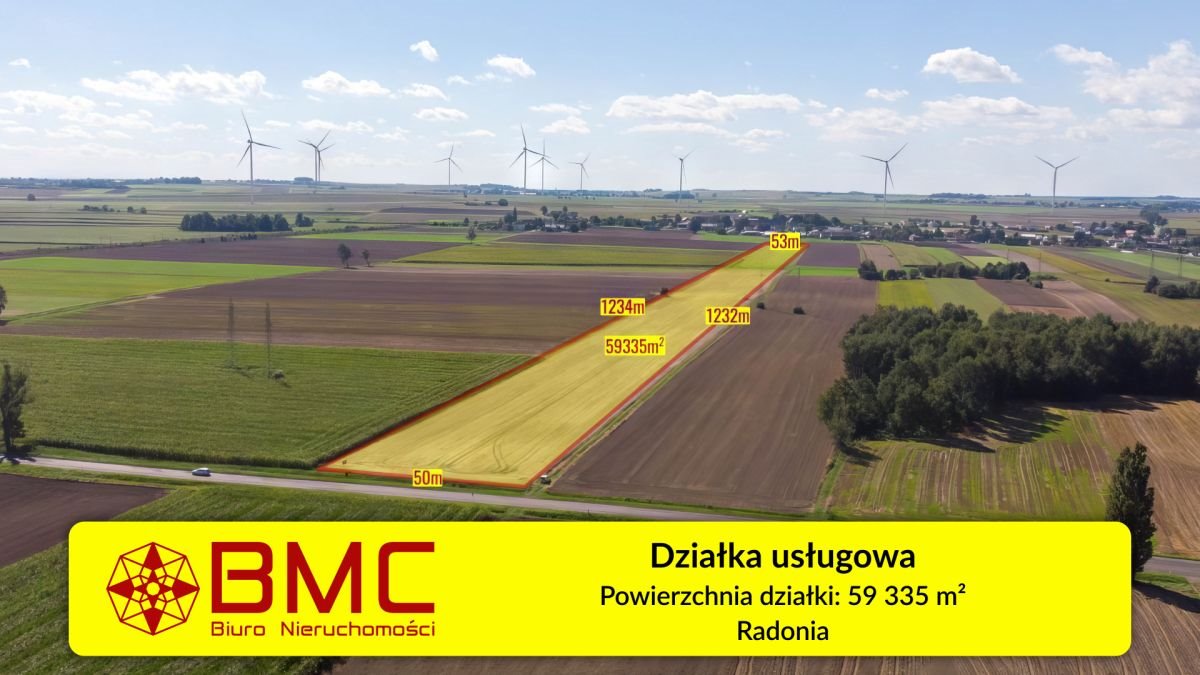 Działka przemysłowo-handlowa na sprzedaż Radonia  59 335m2 Foto 1