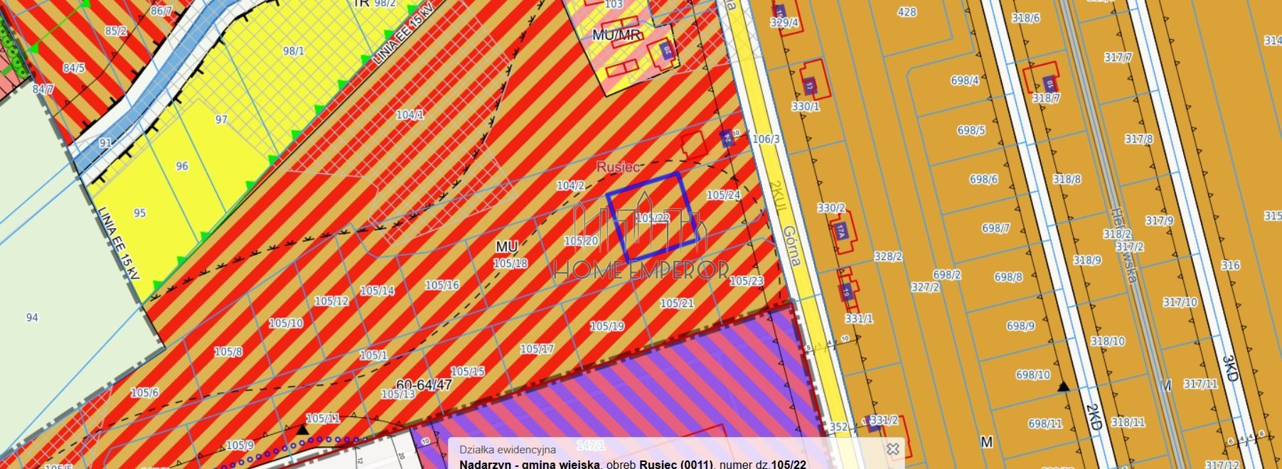 Działka budowlana na sprzedaż Rusiec, Górna  1 000m2 Foto 1