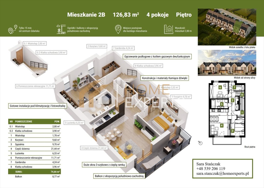 Mieszkanie na sprzedaż Kowale, Siostry Faustyny  127m2 Foto 11