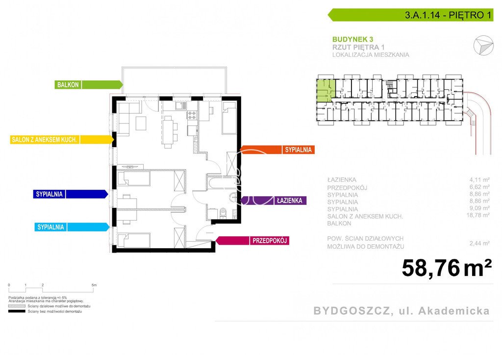 Mieszkanie czteropokojowe  na sprzedaż Bydgoszcz, Fordon, Akademicka  59m2 Foto 4