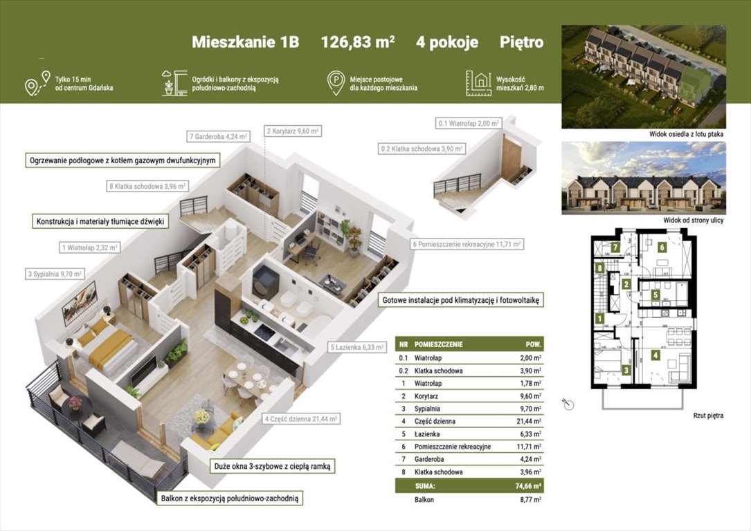 Mieszkanie czteropokojowe  na sprzedaż Gdańsk, Kowale, Siostry Faustyny  127m2 Foto 3