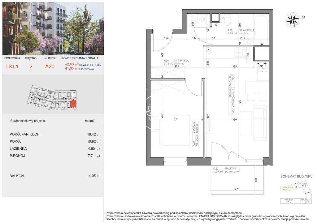 Dwupokojowe mieszkanie na sprzedaż w Bocianowie, 41,65 m² Bydgoszcz, Bocianowo, Pomorska  42m2 Foto 1