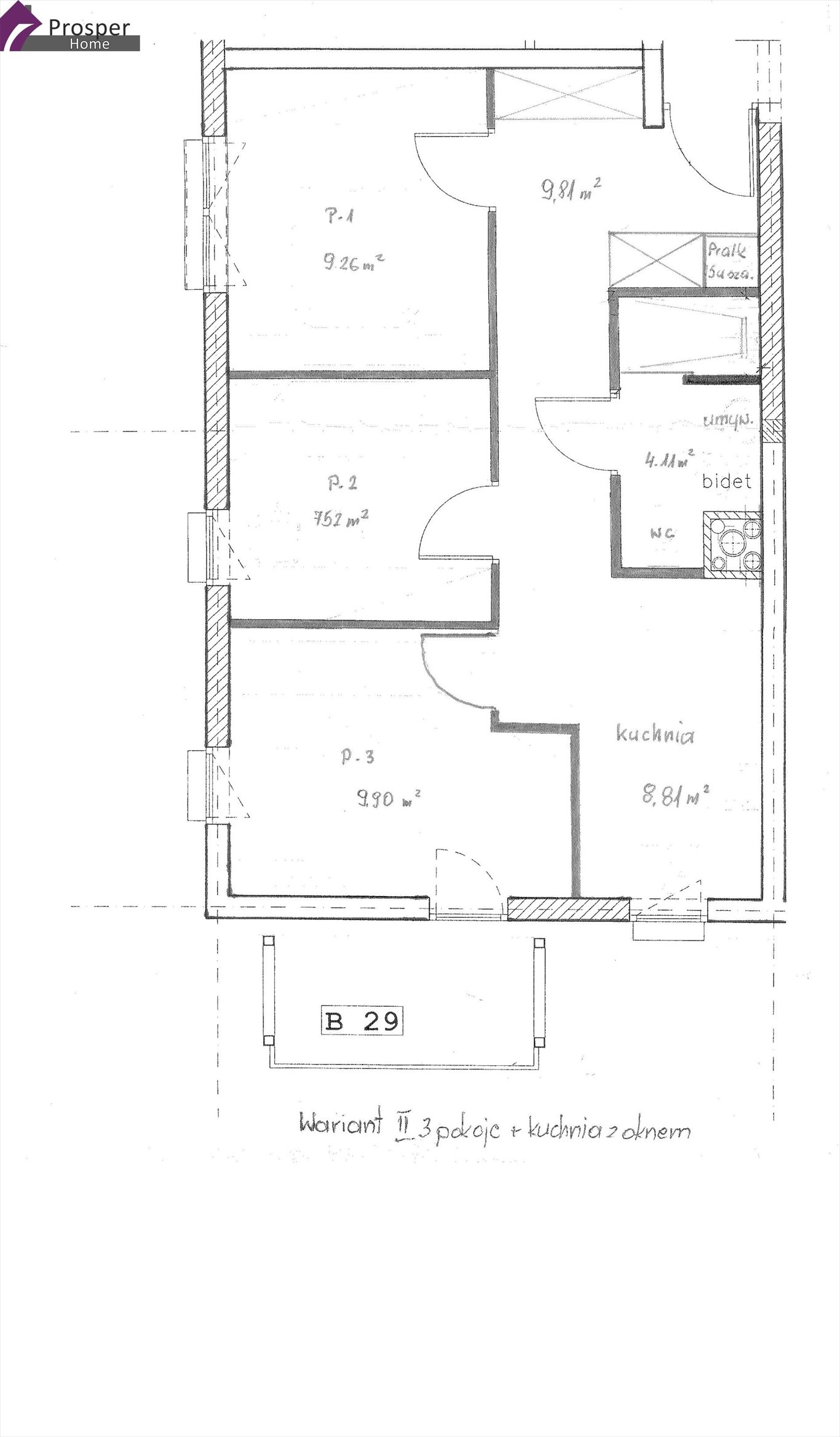 Mieszkanie trzypokojowe na sprzedaż Rzeszów, Spacerowa  49m2 Foto 2