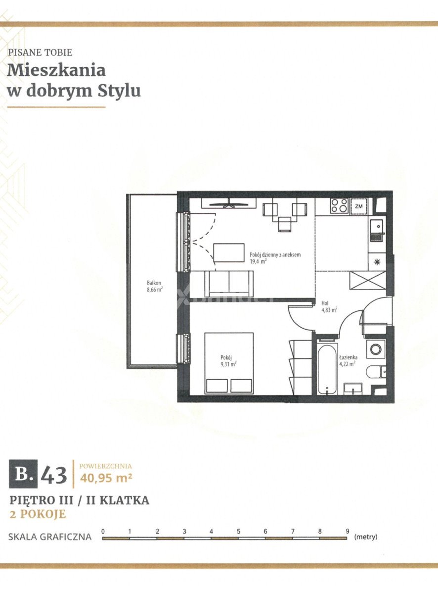 Mieszkanie dwupokojowe na sprzedaż Ciechocinek, Adama Mickiewicza  41m2 Foto 1