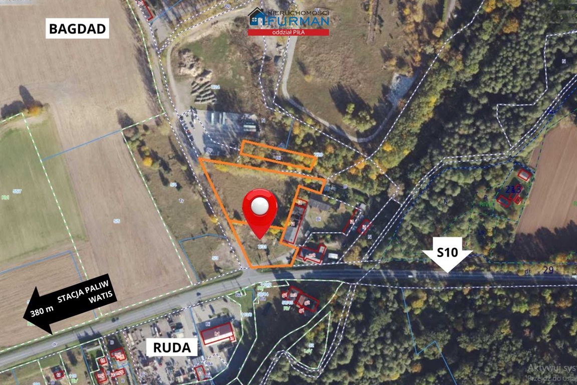Działka komercyjna przy DK 10 w Rudzie – idealna pod handel i logistykę Ruda/Bagdad, Ruda/Bagdad  9 468m2 Foto 1