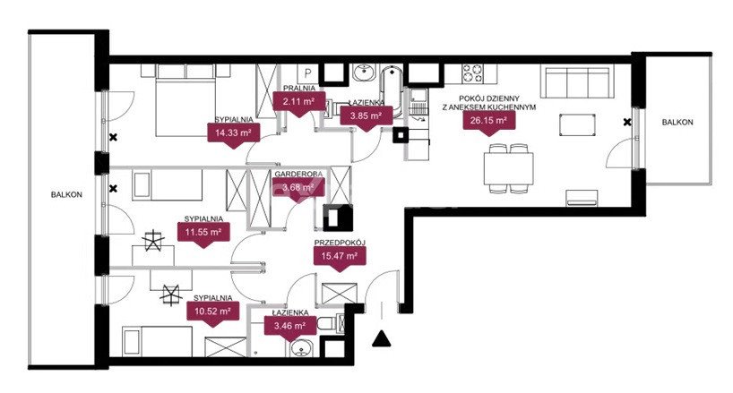 Nowoczesne 4-pokojowe mieszkanie z balkonem i widokiem na park Poznań, Jeżyce, Klemensa Janickiego  91m2 Foto 1