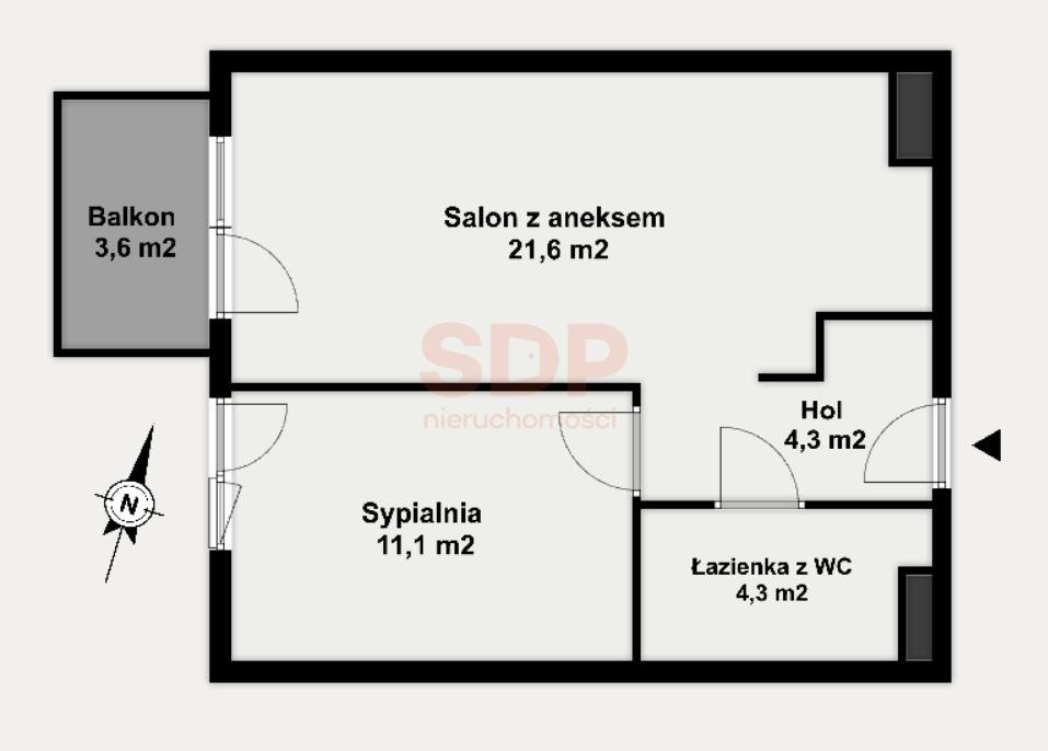 Mieszkanie dwupokojowe na sprzedaż Wrocław, Krzyki, Księże Wielkie, Opolska  41m2 Foto 6