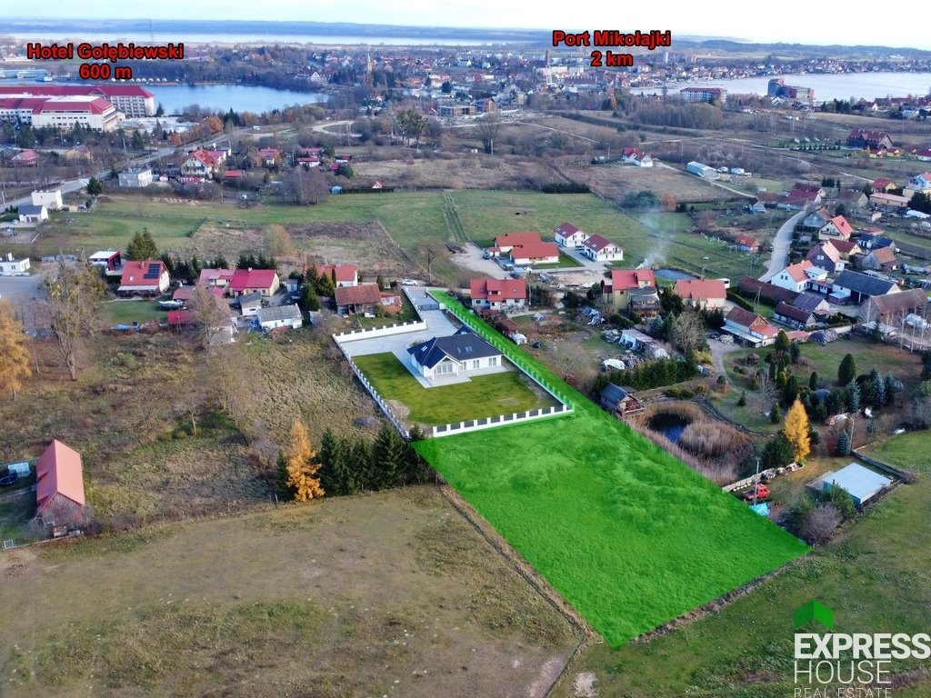 Działka pod domy w Mikołajkach z mediami i warunkami zabudowy Mikołajki, Mrągowska  4 033m2 Foto 1