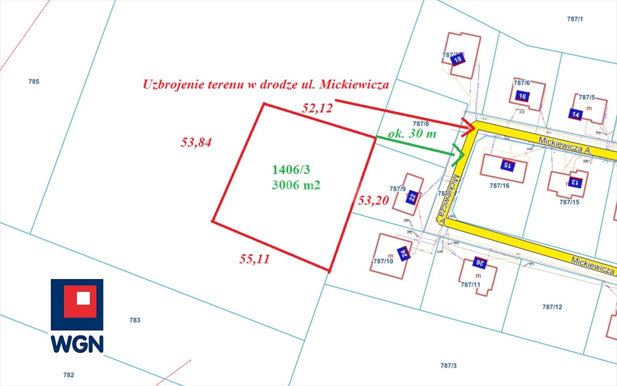 Działka budowlana na sprzedaż Sławno, Mickiewicza  3 006m2 Foto 2