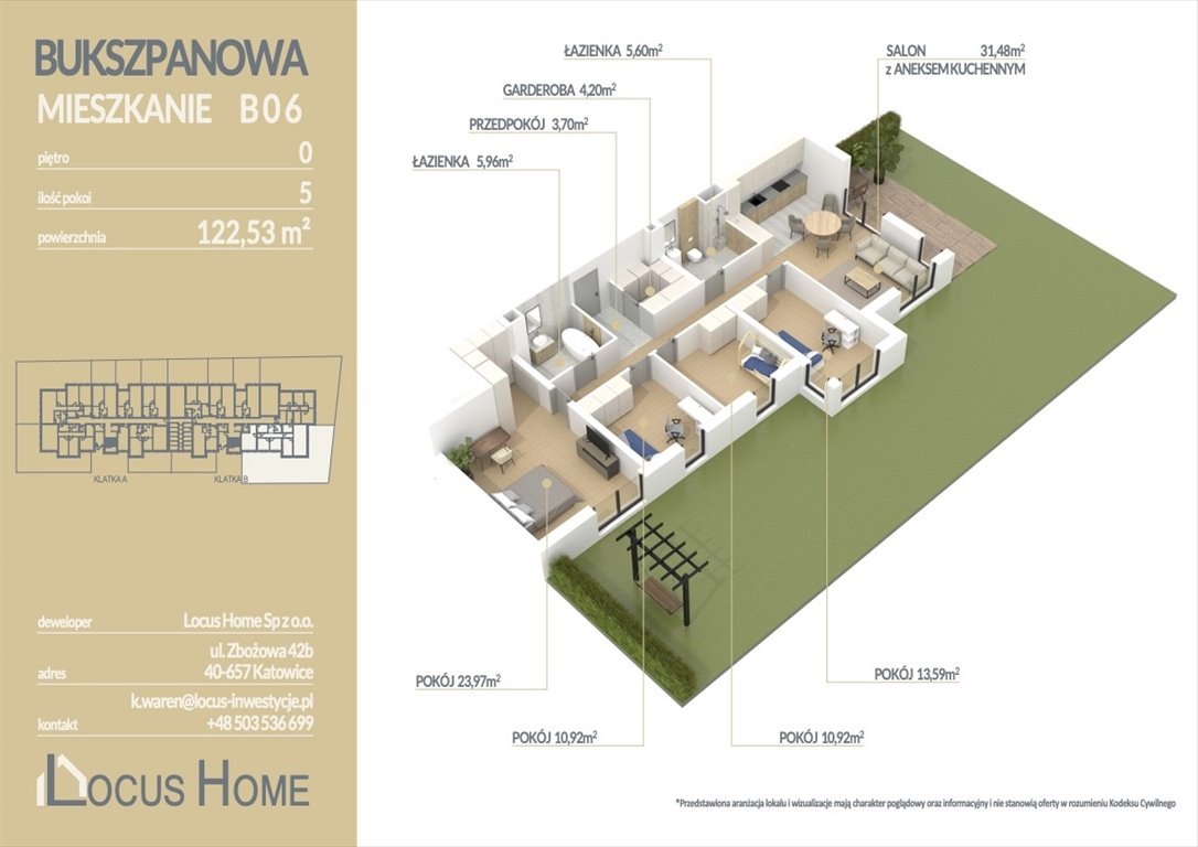 Mieszkanie na sprzedaż Katowice, Piotrowice-Ochojec, Bukszpanowa  123m2 Foto 1