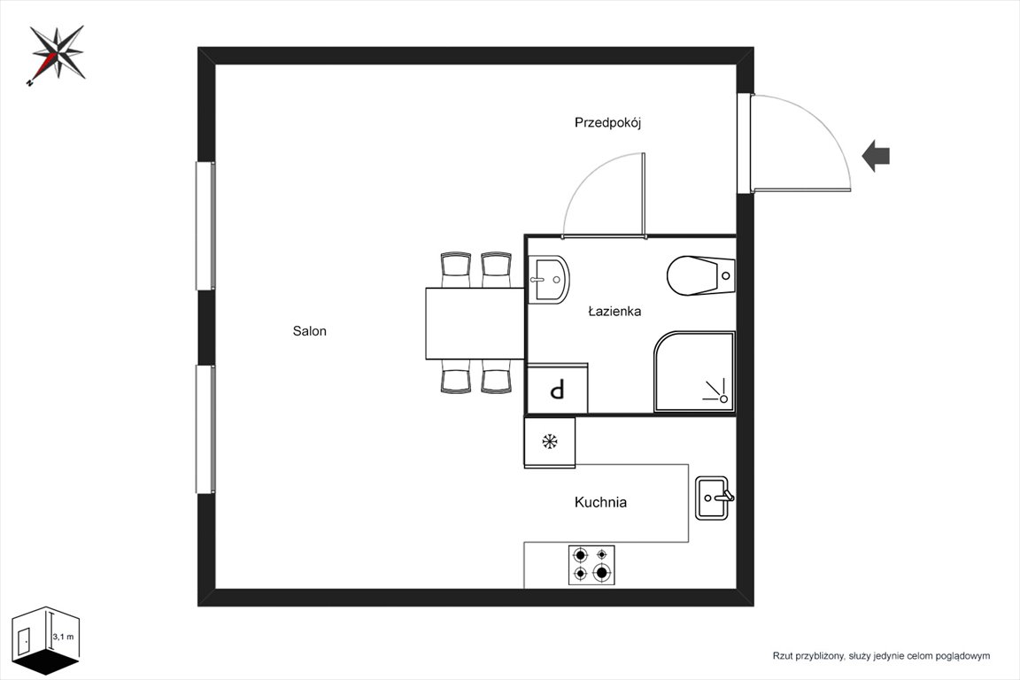 Kawalerka na sprzedaż Żyrardów, ks. Prymasa Stefana Wyszyńskiego 1  22m2 Foto 2