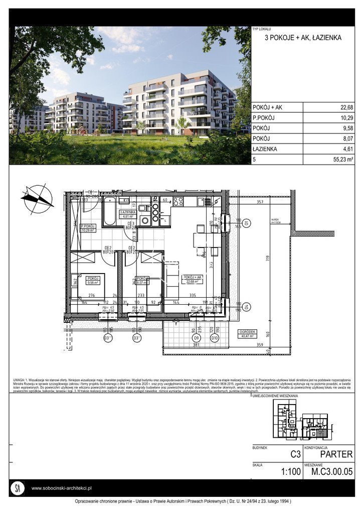 Mieszkanie trzypokojowe na sprzedaż Bydgoszcz, Fordon, Fordońska  55m2 Foto 4