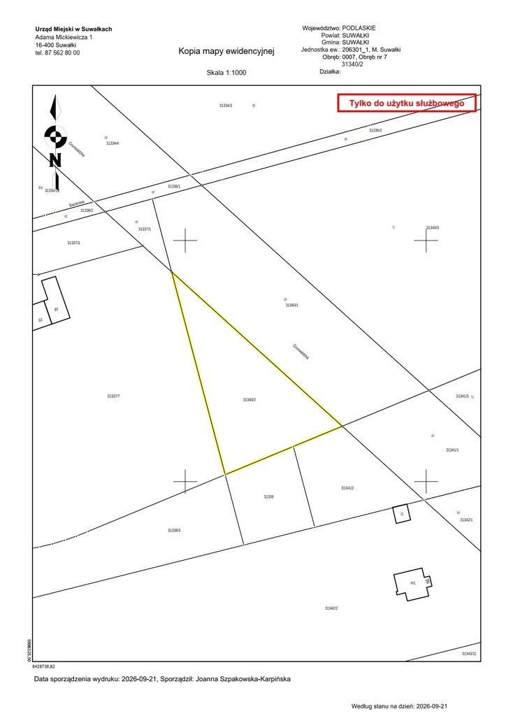 Na sprzedaż działka 2267 m² w Suwałkach z możliwością zabudowy Suwałki, Grunwaldzka  2 267m2 Foto 1