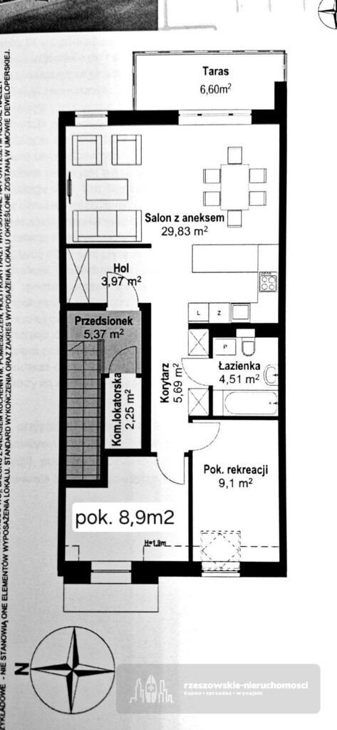 Mieszkanie trzypokojowe na sprzedaż Rzeszów, al. gen. Władysława Sikorskiego  62m2 Foto 7