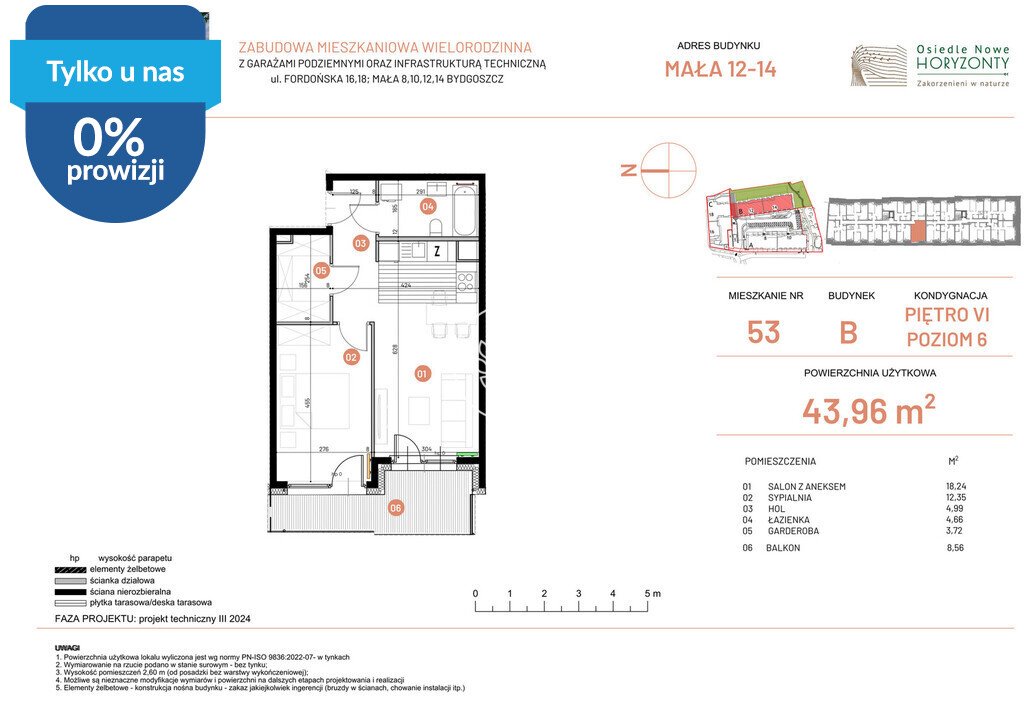 Polecam 2-pokojowe 44 m² na Fordońskiej w Bydgoszczy Bydgoszcz, Fordońska  44m2 Foto 1