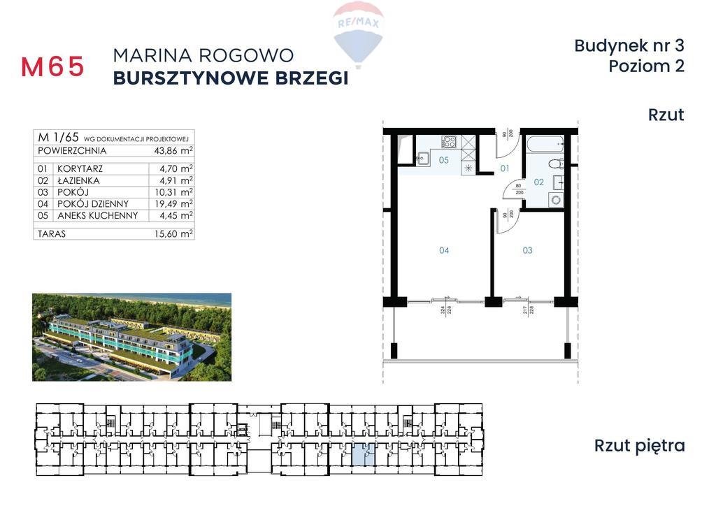 Mieszkanie dwupokojowe na sprzedaż Rogowo  44m2 Foto 2