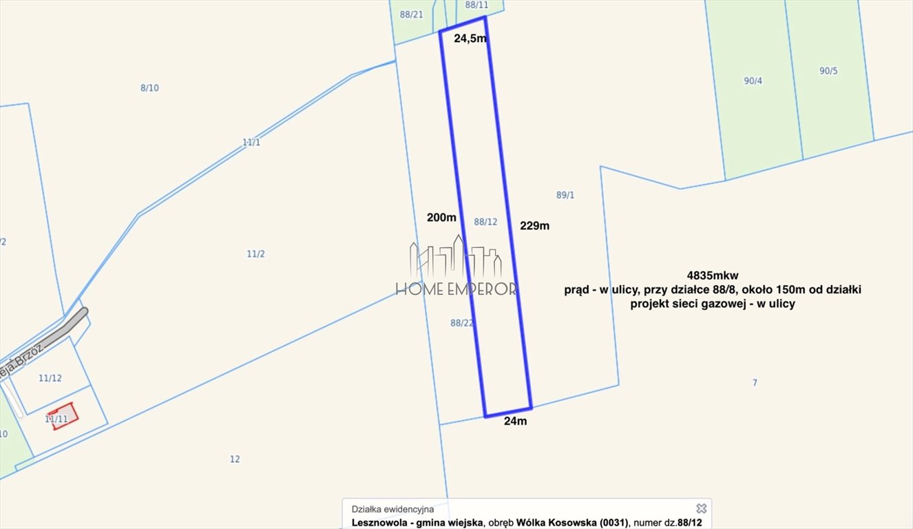 Działka rolna 4835 m² w Wólce Kosowskiej - zapraszam Wólka Kosowska, Karasia  4 835m2 Foto 1