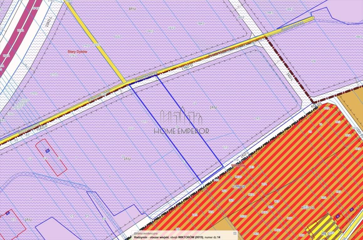 Działka 10 562 m² pod przemysł i usługi (Wiktorów) Wiktorów, Rzemieślnicza  10 562m2 Foto 1