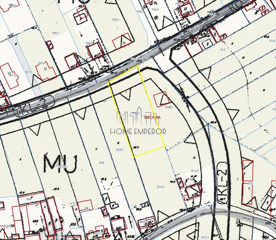 Działka 1685 m2 pod zabudowę jednorodzinną - media przy granicy: Bielawa: Bociania