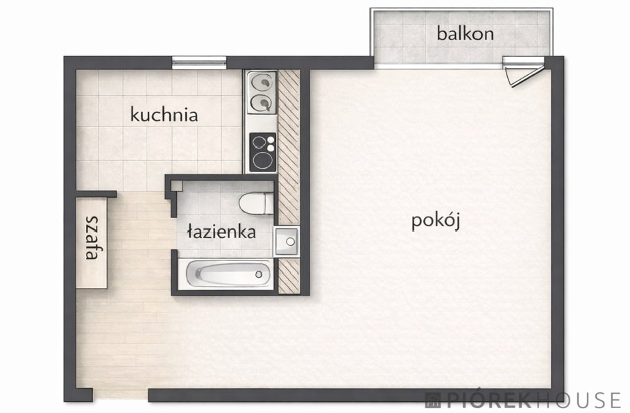 Przestronne 37,6 m² na ostatnim piętrze w cichej okolicy Warszawa, Praga-Południe, Kirasjerów  38m2 Foto 1