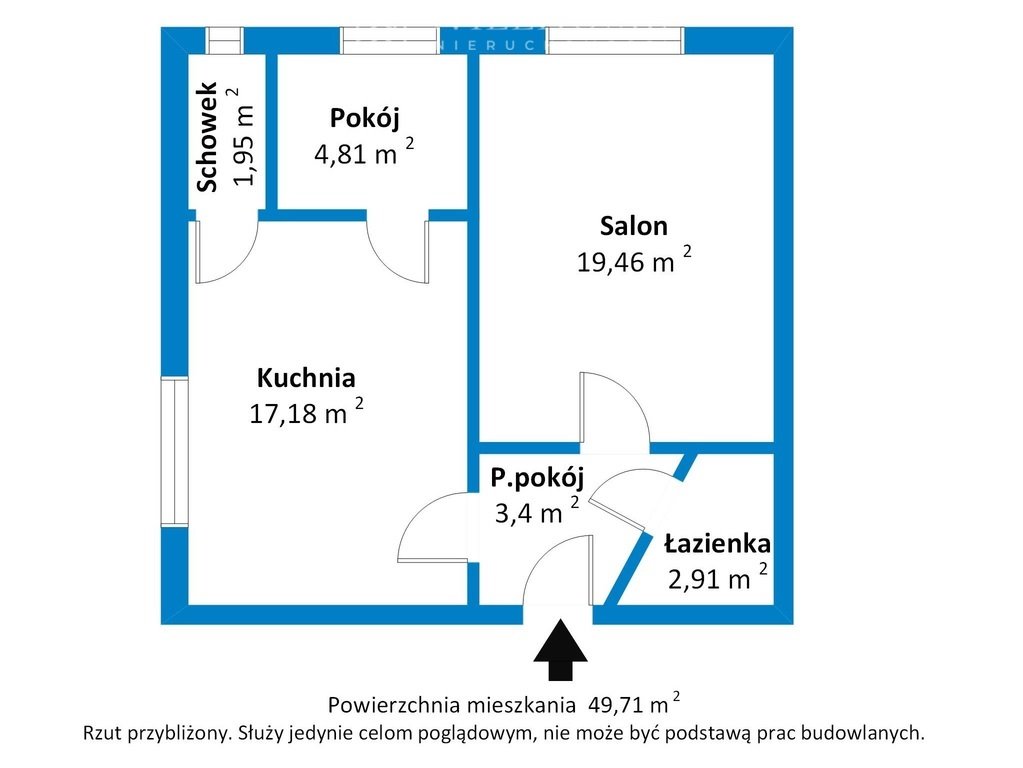 Mieszkanie dwupokojowe na sprzedaż Wieruszów  50m2 Foto 16