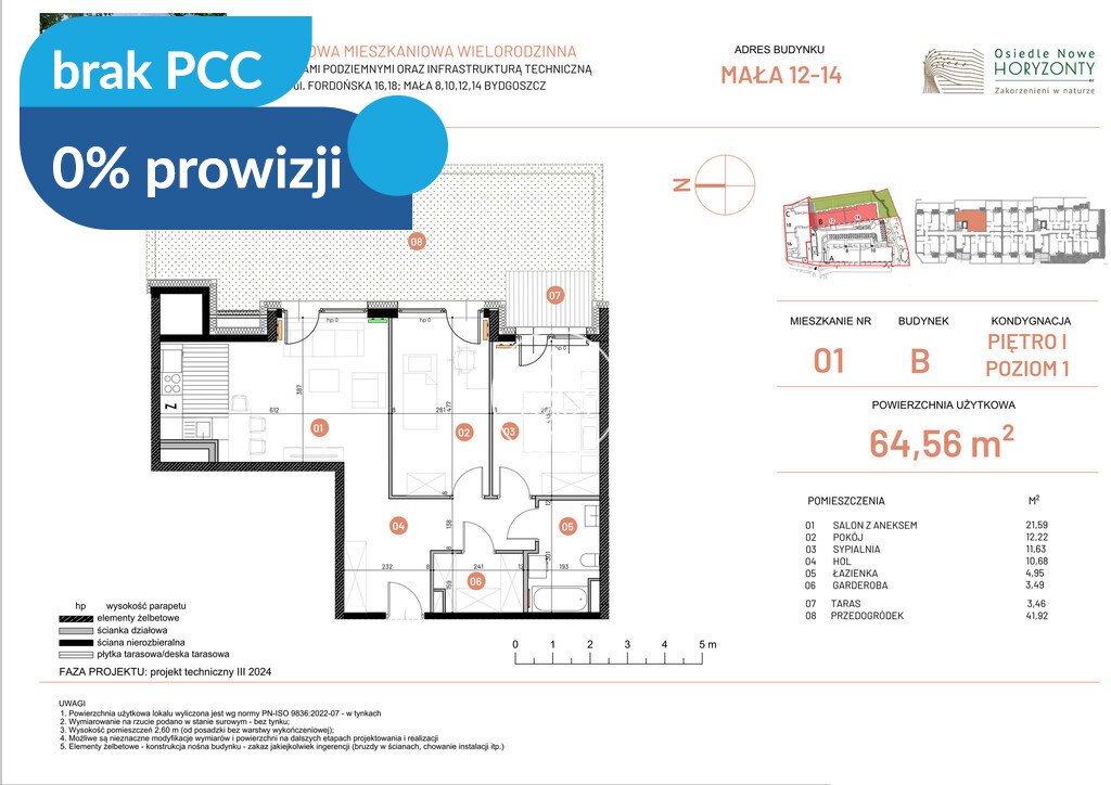 Przestronne 3 pokoje z tarasem i ogródkiem - zapraszam Bydgoszcz, Fordońska  65m2 Foto 1
