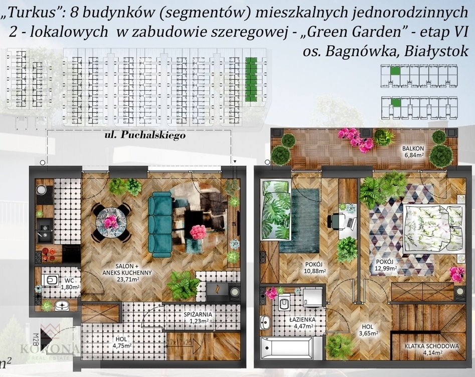 Mieszkanie trzypokojowe na sprzedaż Białystok, Bagnówka, Józefa Karola Puchalskiego  68m2 Foto 3