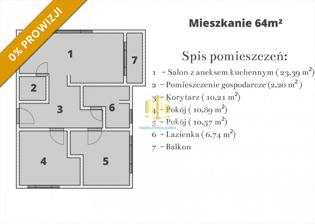 Mieszkanie trzypokojowe na sprzedaż Poznań, Sołacz, Grudzieniec  64m2 Foto 4