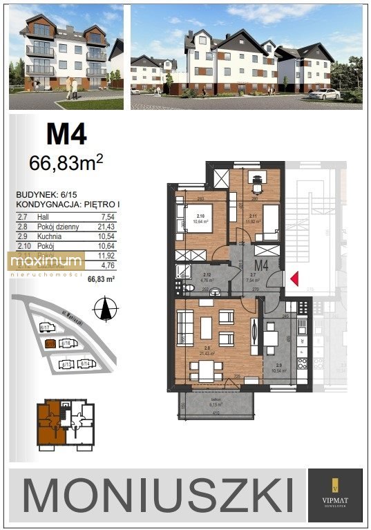 Mieszkanie dwupokojowe na sprzedaż Biłgoraj  50m2 Foto 5
