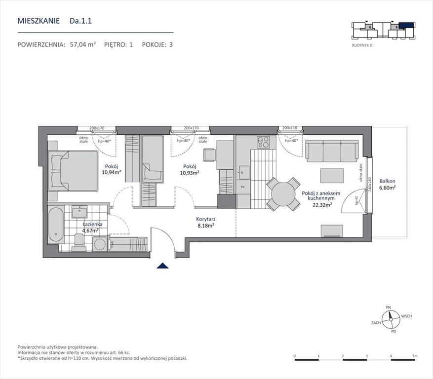 Nowoczesne 3-pokojowe mieszkanie w Gdańsku Morena - zapraszam Gdańsk, Morena  57m2 Foto 1