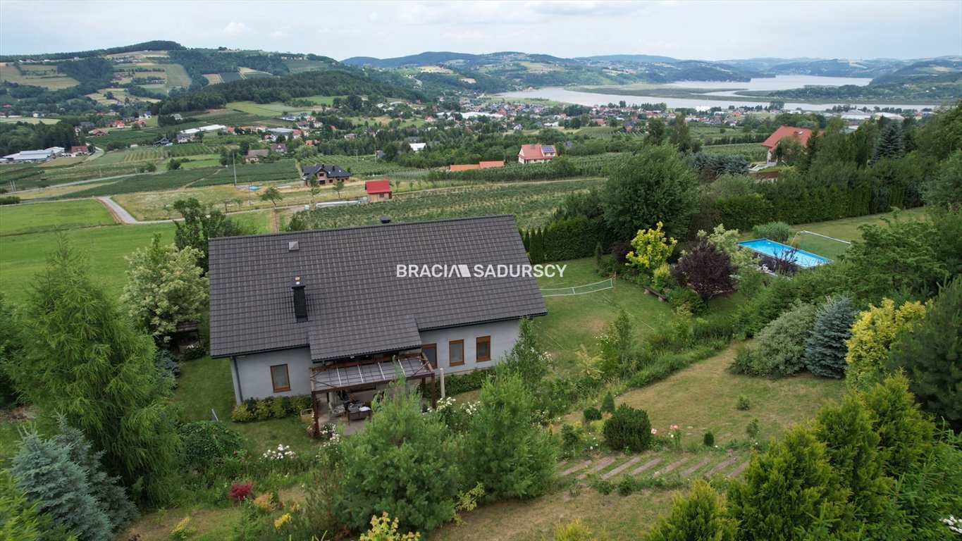 Dom z widokiem na jezioro i Beskid w Białawodzie Białawoda  136m2 Foto 1