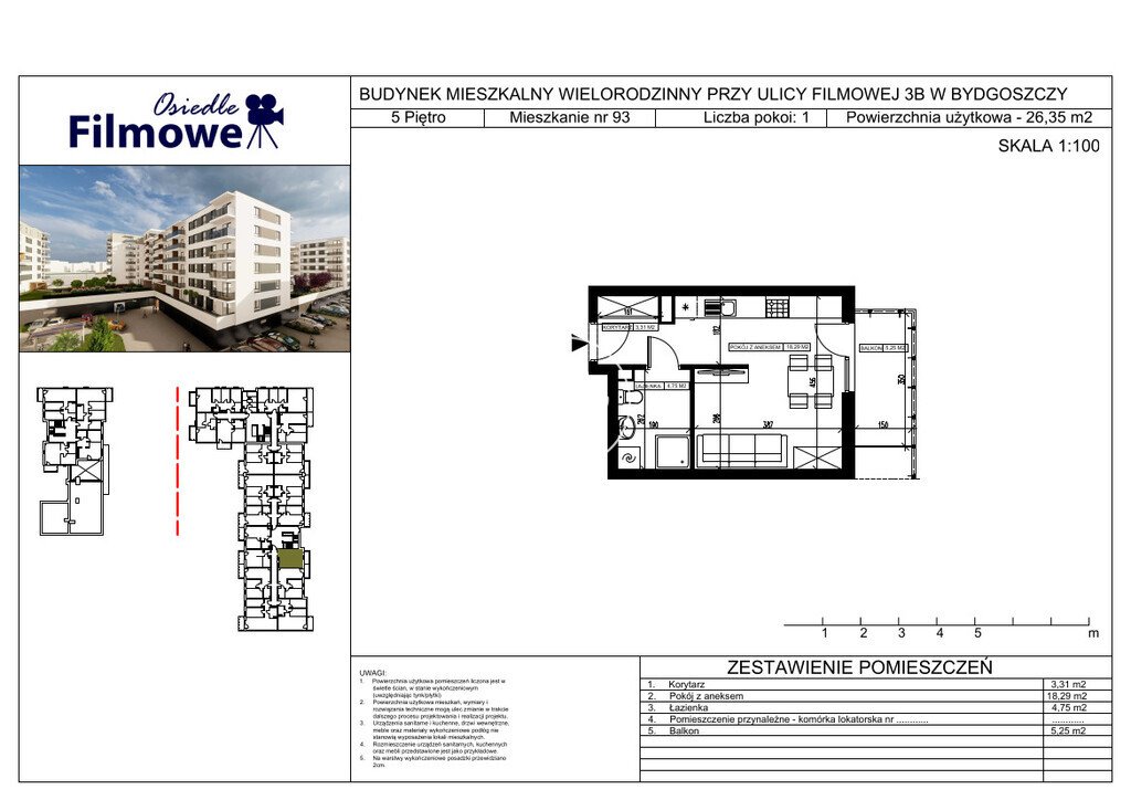 Kawalerka na sprzedaż Bydgoszcz, Bartodzieje Małe, Filmowa  26m2 Foto 3