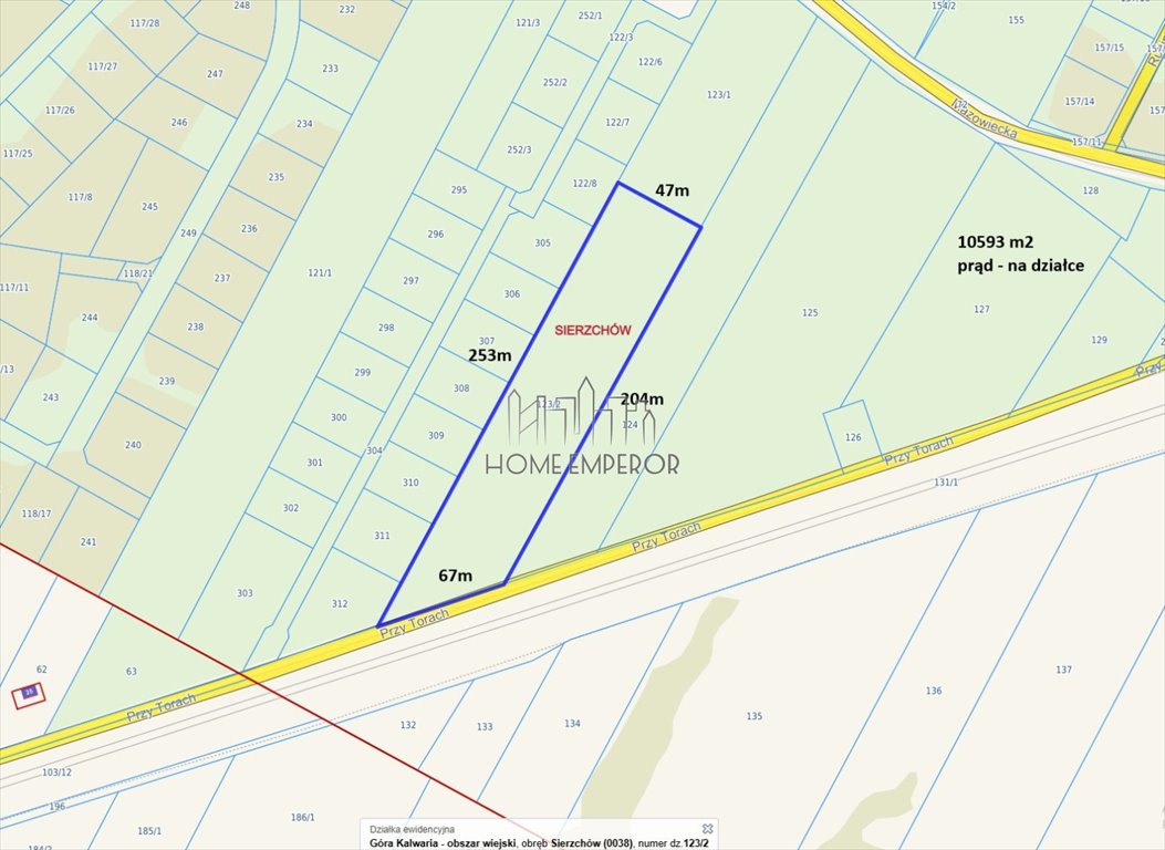 Działka 10 593 m² pod zabudowę (9 domów) w Sierzchowie Sierzchów, Przy Torach  10 593m2 Foto 1