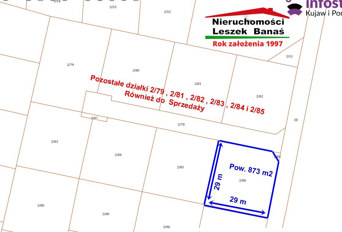 Działka 873 m2 z mediami, blisko lasu, 10 min od Grudziądza Marusza  873m2 Foto 1