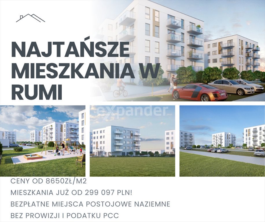 Nowoczesne 3-pokojowe mieszkanie z balkonem od 299 tys. zł Rumia, Jeziorna  52m2 Foto 1