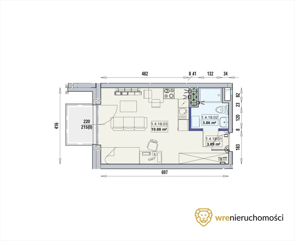 Kawalerka na sprzedaż Wrocław, Przedmieście Oławskie  27m2 Foto 3