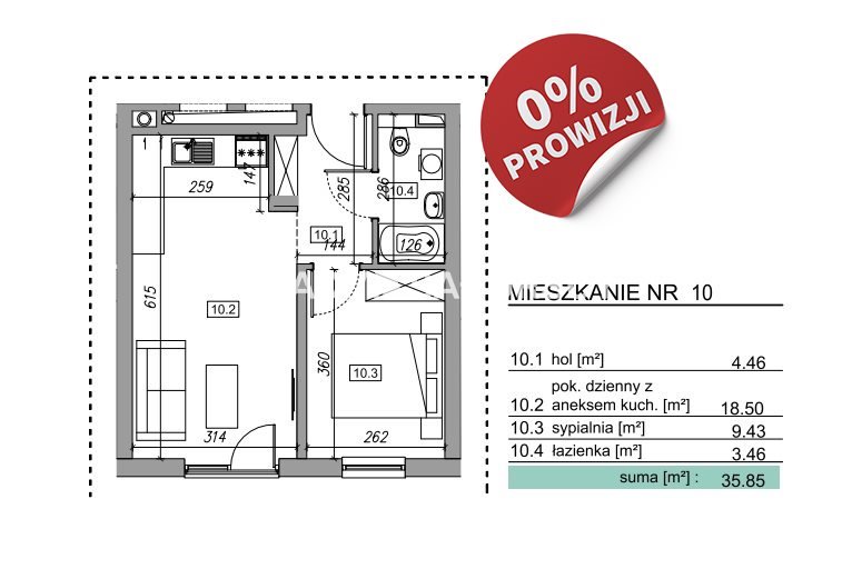 Mieszkanie dwupokojowe na sprzedaż Krzyszkowice, Zawada, Zawada, Słowińska  45m2 Foto 3