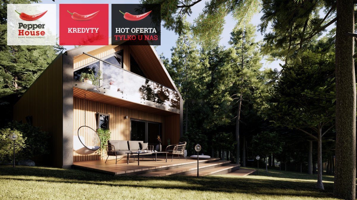 Nowoczesny dom szkieletowy 35,44 m² w spokojnej okolicy Huta Dolna, Żurawi Trakt  35m2 Foto 1