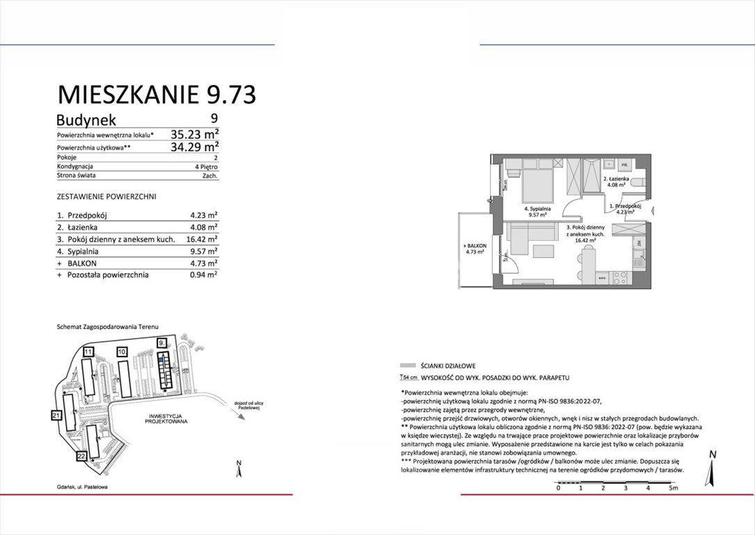 Mieszkanie dwupokojowe na sprzedaż Gdańsk, Łostowice, Pastelowa  34m2 Foto 5