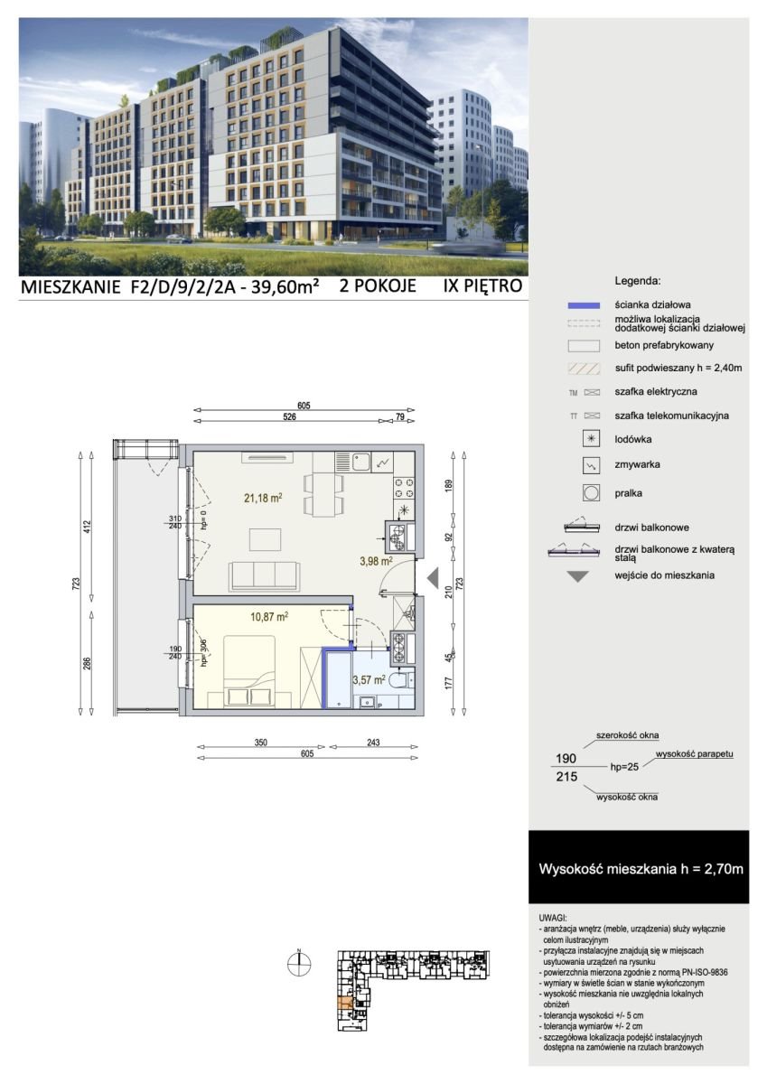 Mieszkanie dwupokojowe na sprzedaż Warszawa, Mokotów, Wołoska  40m2 Foto 3