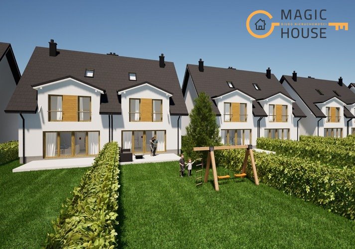 Nowoczesny dom bliźniak z garażem w Borkowie, 148 m2 Gdańsk, Borkowo, Sadowa  148m2 Foto 1