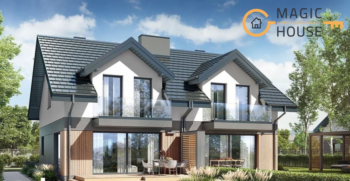 Dom bliźniak z poddaszem użytkowym, 144,51 m2, garaż, spokój Bąkowo, Czapli  145m2 Foto 1