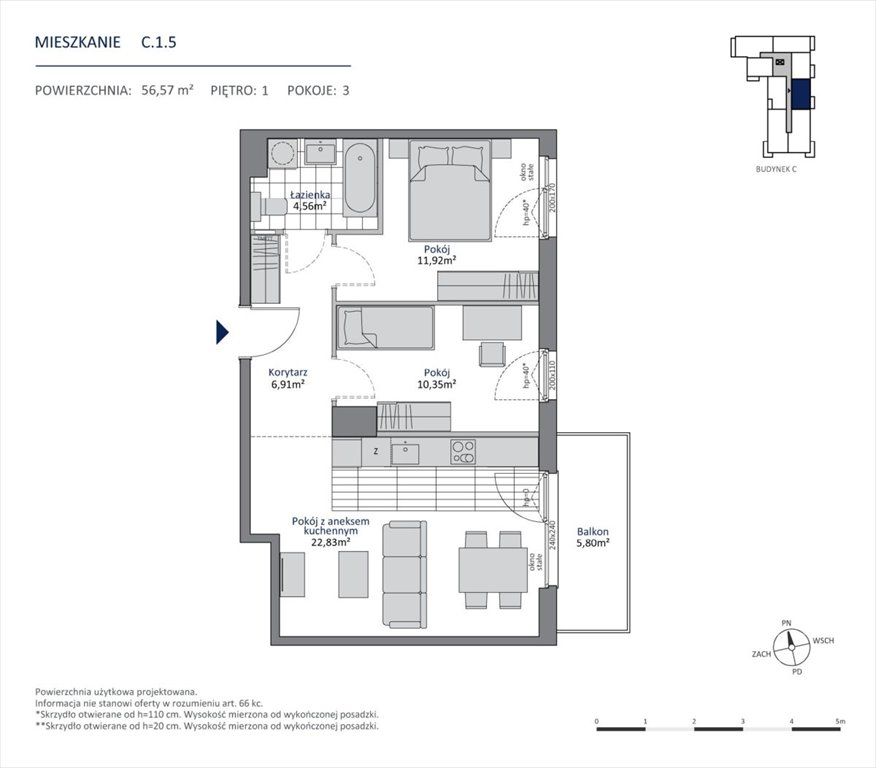 Mieszkanie 57 m² w Gdańsku Morena, blisko natury - polecam! Gdańsk, Morena  57m2 Foto 1